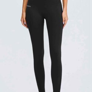 जेब के साथ काले योग पैंट